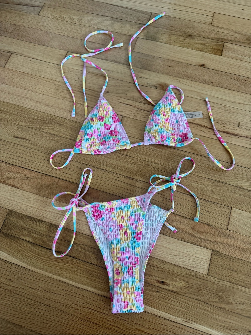 Shein 2-Piece Multi-Color Flowers String Bikini Set